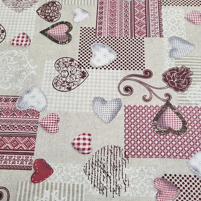 Dekorační látka MAX LOVE bordo šíře 140 cm