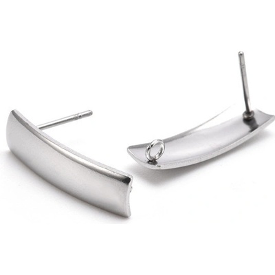 Puzeta prohnutý obdélník s očkem chirurgická ocel PO 004-1 – Zboží Dáma