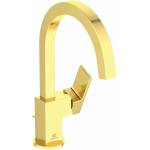 Ideal Standard Смесител за умивалник Ideal Standard Atelier Extra, въртящ се чучур, златист цвят, с изскачащ клапан (BD504A2)