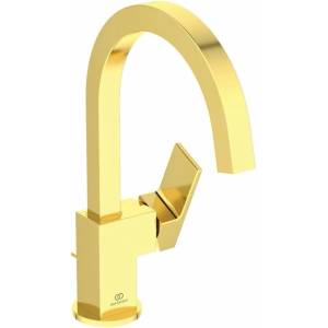 Ideal Standard Смесител за умивалник Ideal Standard Atelier Extra, въртящ се чучур, златист цвят, с изскачащ клапан (BD504A2)