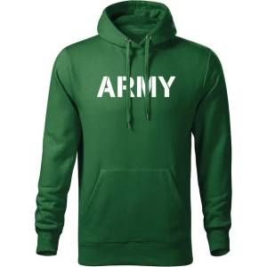 DRAGOWA мъжки суитшърт с качулка Army, зелен, 320г/м2 (5719)