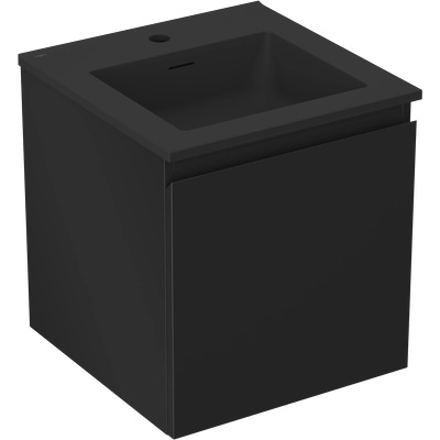 Orio шкаф за баня 45 cm с умивалник Otis, 1 чекмедже, черен мат - 91A10-04547-1-BF71-W18M71 (91A10-04547-1-BF71-W18M71)