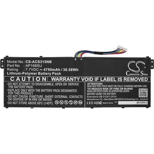 Cameron Sino Батерия за лаптоп ACER AP16M5J Aspire 3 A315-21 LIPo 7, 7v 4750mA Cameron Sino (CS-ACS315NB) - pimpmypc