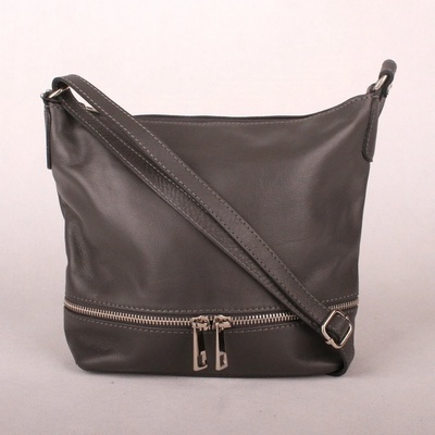 Dámská kožená kabelka crossbody no. 192 šedá