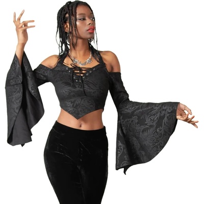 KILLSTAR дамска блуза с дълги ръкави (топ) KILLSTAR - Periwinkle Holders - Черен - KSRA005522