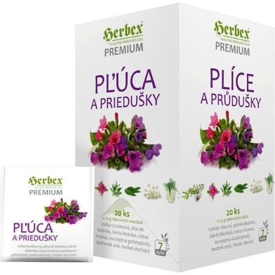 Herbex Premium plíce a průdušky bylinný čaj 20 x 1,5 g