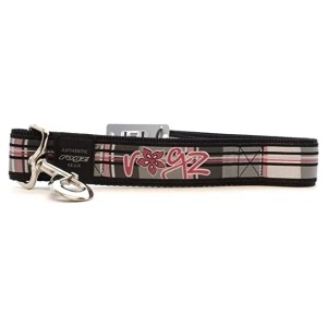 Rogz Floral Tartan XXL - Повод за кучета , 40мм / 50 см. черно-кафяв
