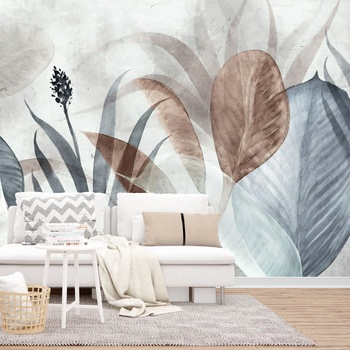 Decono Фототапет Флорално Сиво и Кафяво