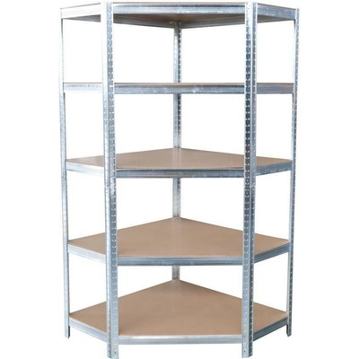 Strend Pro Regál Racks RAT80, do kúta, kovový, MDF, 5 políc, 180x90x40 cm, max. 150 kg/polica