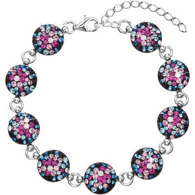 PAVONA Strieborný náramok so Swarovski krištáľmi mix farieb 33048.4 galaxy
