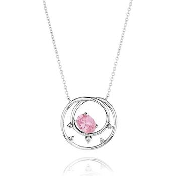 Image 1 of Swan Сребърно колие с розов цирконий JT426NP Swan