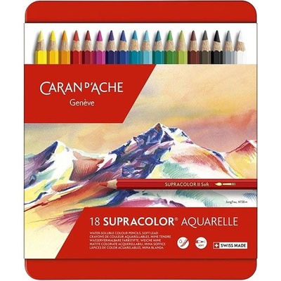 Caran d'Ache 3888.318 Supracolor umelecké akvarelové pastelky 18 ks