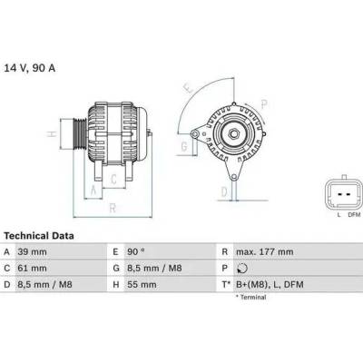 BOSCH Alternátor BO 0986083190