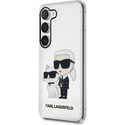 Púzdro Karl Lagerfeld IML Glitter Karl a Choupette NFT Samsung Galaxy S23, čiré