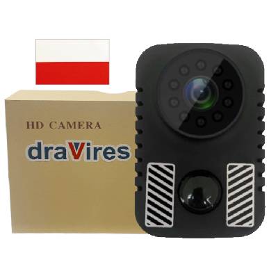 Mini špionážní kamera draVires, detekce pohybu, kamera + nálepka
