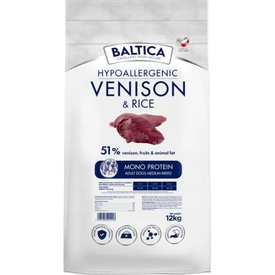 Baltica Adult Hypoalergenní zvěřina & rýže M 12 kg