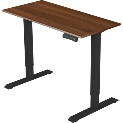 Delso Výškovo nastaviteľný stôl ADJUSTER PRO 70 x 140 cm orech / čierna