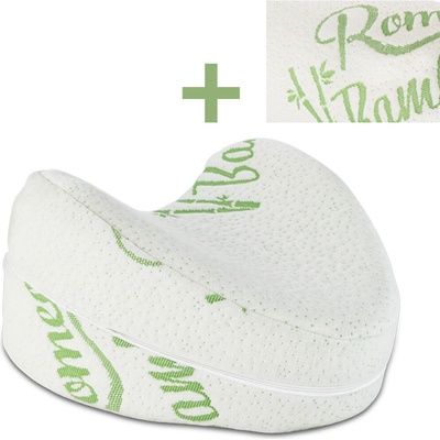 Romeo Ergonomický vankúš medzi kolená MEMORY BAMBOO 25x25x15 + náhradná obliečka BAMBOO