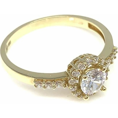 Diante Zlatý prsten s bílým kamenem 59642710.55