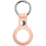 PU Leather Стилен ключодържател от изкуствена кожа за Apple AirTag - PU Leather Keyring Keychain Case (розов)