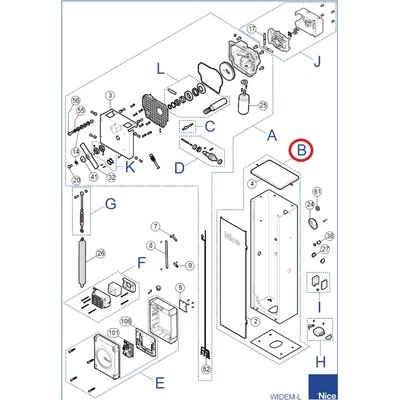 SPCAB02400 kit krytu závory pro WIDEL