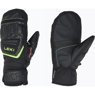 LEKI Детски скиорски ръкавици LEKI WCR Team 3D Junior Mitt black/ ice lemon