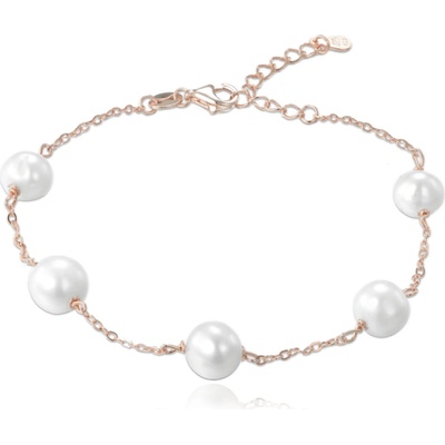 MINET 1446 Rose gold stříbrný náramek s přírodními perlami