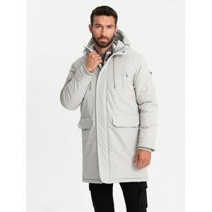 Ombre Clothing Мъжко дълго класическо яке тип парка кремаво Ombre Clothing Ombre Clothing | Byal | МЪЖЕ | S