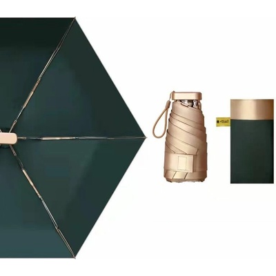 Skladacie cestovné mini dáždnik Luxury gold zelený