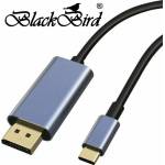 BlackBird Кабел USB-C (мъжки) към DisplayPort 1.4 (мъжки) 2K/4K, 2 м, черен BH1907 (BH1907)