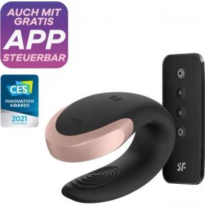 Satisfyer Вибратор за двойки Satisfyer Double Love черен с дистанционно и App