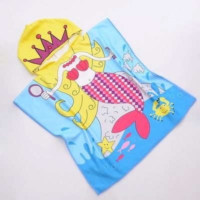 Textilomanie Detské pončo MORSKÁ PRINCEZNA modré 60 x 120 cm