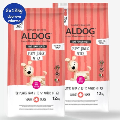 Aldog Puppy&Junior Medium&Maxi Artica 2 x 12 kg
