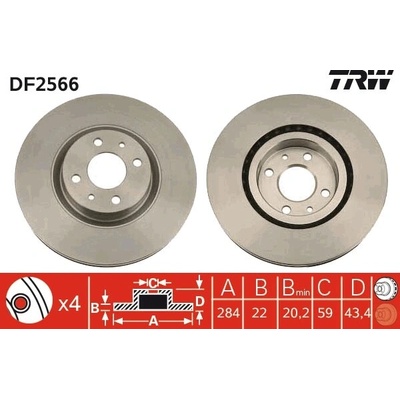Brzdový kotúč TRW DF2566