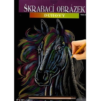 SMT Creatoys Škrabací obrázok duhový A4 kůň 23x32cm
