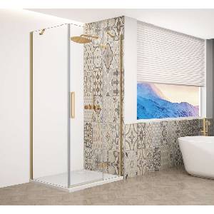 SAPHO Trinity - Душ кабина 110x120 см, дясна, прозрачно стъкло/златисто GT5612-11CR-G (GT5612-11CR-G)