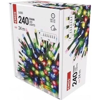 Emos D4AM05 Světelný řetěz LED vánoční řetěz 24 m venkovní i vnitřní multicolor časovač