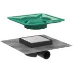 Hansgrohe RainDrain Spot - Подов сифон с решетка 15x15 cm, за плочки, четкана неръждаема стомана 56112800 (56112800)