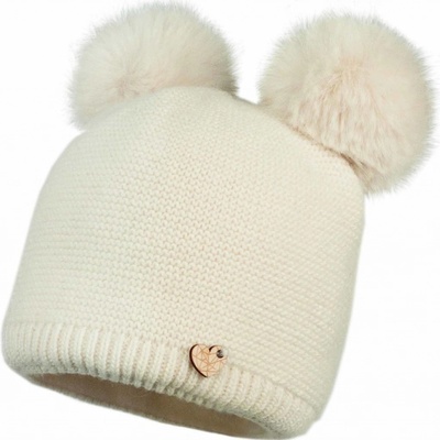 Jamiks Biela čiapka s dvomi brmbolcami Ciara