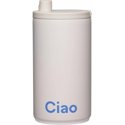 Desing Letters Cestovní termo hrnek Beige Ciao 350 ml béžová kov plast