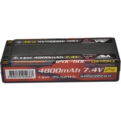 Arrowmax AM LiPo 4800 mAh Low Profile Petite 7.4 V 60C/120C 5mm Si-Graphene AM-700720