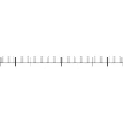 vidaXL Zahradní plot s hroty ocel (0,5–0,75) x 13,6 m černý
