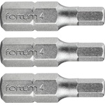 Fortum вкарващ накрайник HEX, 3 бр. , стомана S2; H 3x25mm, в блистери