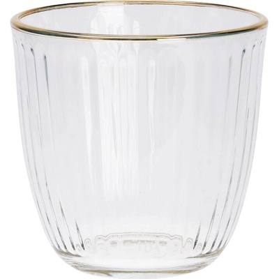 Excellent EH Houseware Žebrovaná sklenice se zlatým okrajem 295 ml
