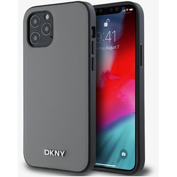 DKNY PU Leather Silver Metal Logo Magsafe Back Cover за iPhone 12/12 Pro Grey DKNY DKNY | Siv | ЖЕНИ | UNI
