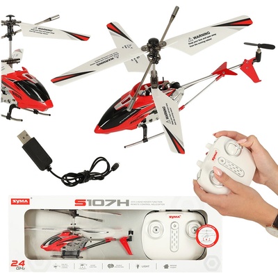 Syma RC mini vrtulník S107H s barometrom 3CH 2.4Ghz RTF červená 1:1