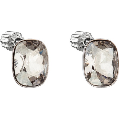 Pavona Stříbrné náušnice pecka s krystaly Swarovski šedý obdélník 31279.5