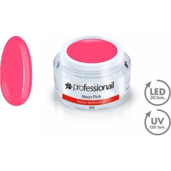 Professionail Farebný LED UV gél Neon pink 5 ml