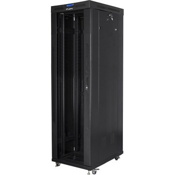 Lanberg Комуникационен шкаф Lanberg rack cabinet 19" free-standing 42U/600x1000 (flat pack) with glass door lcd black v2 (FF01-6042-12BL)