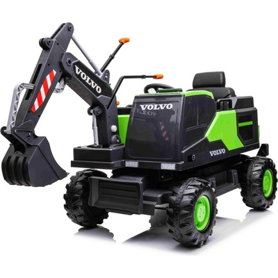 Beneo Elektrický Bagr Volvo Excavator 12V s podkopovou lžící Jednomístné zelený